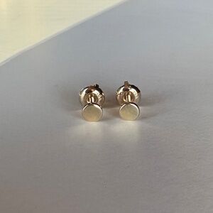 Automic Gold 4mm Medium Circle Earrings, 14k Yellow Gold